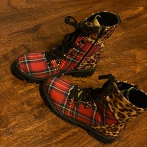 Multi Pattern Combat Boots
